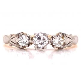 18ct Rose/Platinum Three Diamond Ring TDW 0.27ct image