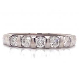 9ct White Gold Five Diamond Ring TDW 0.50ct image
