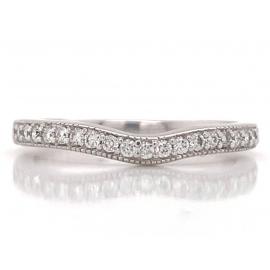 18ct White Gold Diamond Curved Ring TDW 0.21ct image
