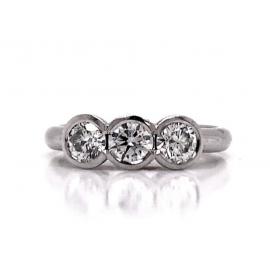 18ct White Gold Three Diamond Ring TDW 1.00ct image