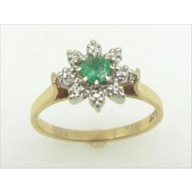 9ct Emerald and Diamond Cluster image
