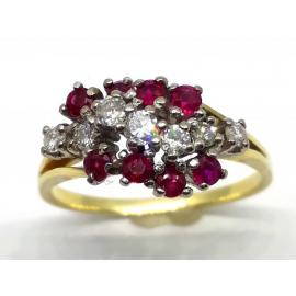 18ct Ruby and Diamond Cluster Dress Ring image