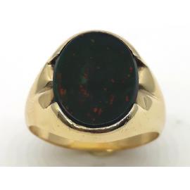 9ct Oval Bloodstone Signet Ring image