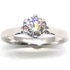 18ct White Gold 6 Claw Diamond Solitaire Ring TDW 0.53CT image