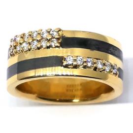 18ct Yellow Gold Copper And Diamond Ring image