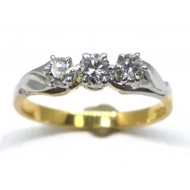 18ct/Platinum Three Diamond Ring TDW.32CT image