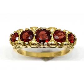 18ct 5 Garnet and Diamond Ring image