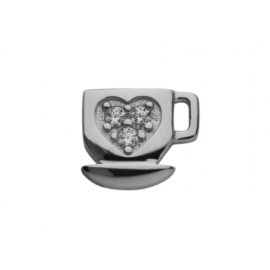 Stow Stg CZ Coffee Cup Charm image