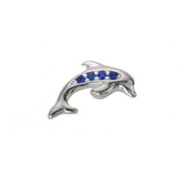 Stow Stg Blue CZ Dolphin Charm image