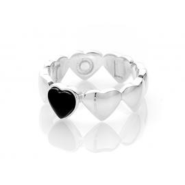 Stolen Girlfriends Club Band Of Hearts Ring - Onyx image