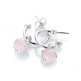 Stolen Girlfriends Club Love Anchor Earrings - Rose Quartz image