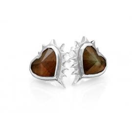 Stolen Girlfriends Club Stg Spiked Heart Earrings - Labradorite image