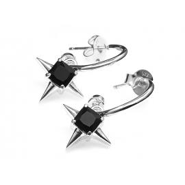 Stolen Girlfriends Club Stg Cosmic Spike Anchor Earrings - Onyx image