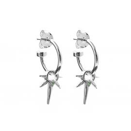 Stolen Girlfriends Club Stg Green Tourmaline Micro Spike Earrings image