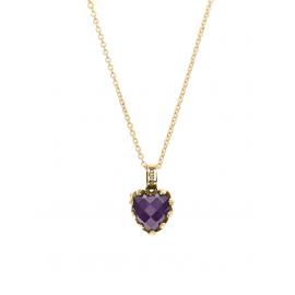 Stolen Girlfriends Club Gold Plated Love Claw Necklace - Dark Amethyst image