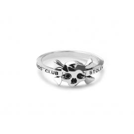 Stolen Girlfriends Club Stg Black Spinel Pirate Flag Ring image