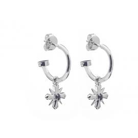 Stolen Girlfriends Club Stg Black Spinel Star Crossed Anchor Earrings image