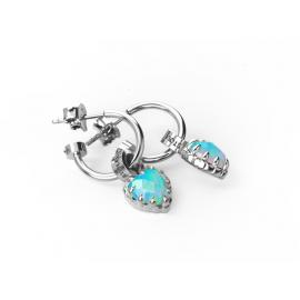 Stolen Girlfriends Club Stg Lab Grown 'Bello' Opal Love Anchor Earrings image