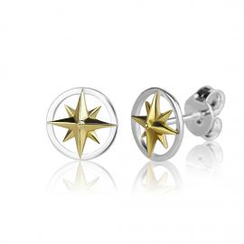 Evolve Stg Gold Plated Compass Studs image