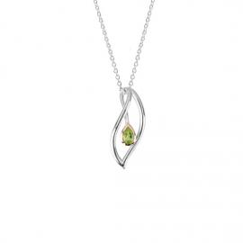 Evolve Stg Rose Plated Peridot Eternity Leaf Necklace image