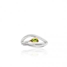 Evolve Stg Rose Plated Peridot Eternity Leaf Ring image