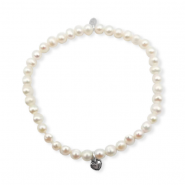 La Pierre Stg White Freshwater Pearl Stretch Bracelet image