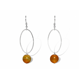 La Pierre Stg Carnelian Drop Earrings image