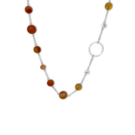 La Pierre Stg Carnelian Bead 50cm Necklace image