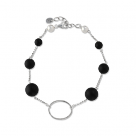 La Pierre Stg Matte Onyx Bead Bracelet image