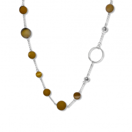 La Pierre Stg Mustard Mookaite Bead 50cm Necklace image