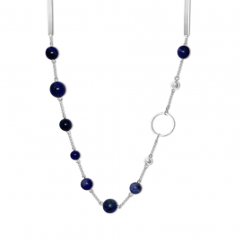 La Pierre Stg Blue Vein Bead 50cm Necklace image