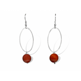 La Pierre Stg Cinnamon Mookaite Drop Earrings image