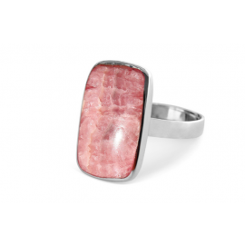 La Stele Stg Pink Rhodochrosite Rectangle Ring image