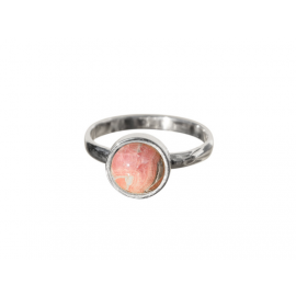 La Stele Stg Pink Rhodochrosite Round Ring image