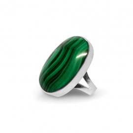 La Stele Stg Green Malachite Oval Ring image