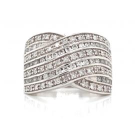 9ct White Gold Diamond Crossover Ring TDW 0.75ct image