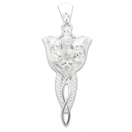 Lord Of The Rings Stg CZ Arwen's Evenstar Pendant - Large image