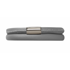 Double Grey Leather Bracelet image