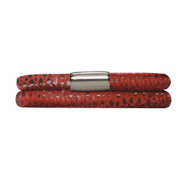 Double Red Leather Bracelet image