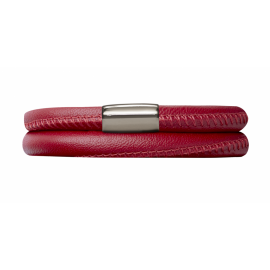 Double Red Leather Bracelet image
