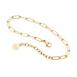 Ellani Gold Plated Stainless Steel Paperclip Bracelet image