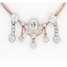 18ct Two Tone Diamond Necklace TDW 6.61ct image