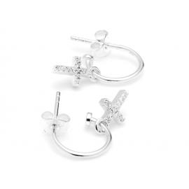 Stolen Girlfriends Club Stg Zircon Dusted Cross Anchor Earrings image