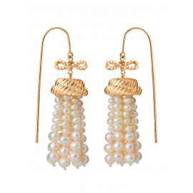 Karen Walker Stg Gold Plated Binding Love Pearl Earrings image