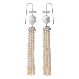 Karen Walker Stg Long Love Pearl Drop Earrings image