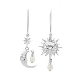 Karen Walker Stg Sun & Moon FW Pearl Drop Earrings image