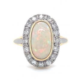 18ct Opal and Diamond Cluster Ring image