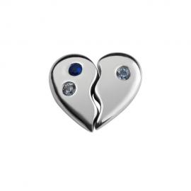 Stow Stg CZ Piece Of My Heart Duo Charm image