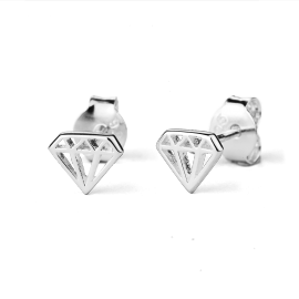 Stow Sterling Silver Diamond Earrings image