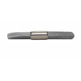 Single Grey Leather Bracelet image